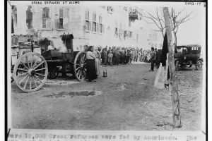 Greek refugees at Aleppo, circa 1922. Many Pontic Greeks fled through Syria during the genocide and population exchange.
