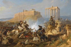 Akropolis after it was bombarded by Francesco Morozini